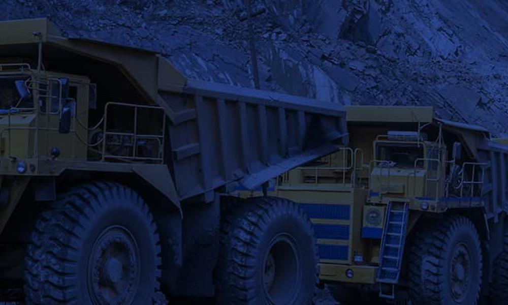 trucks on mining site